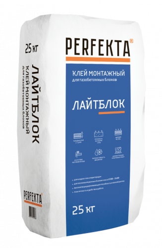 Клей монтажный Лайтблок, 25 кг - купить в интернет-магазине Diopt.ru