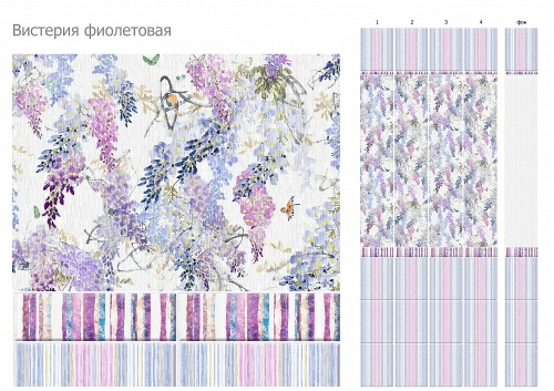 Стеновая панель ПВХ Кронапласт Unique Вистерия фиолетовая 2700х250 мм - купить в интернет-магазине Diopt.ru