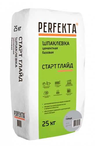 Шпаклевка цементная базовая Старт Глайд МН серый, 25 кг - купить в интернет-магазине Diopt.ru