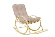 Кресло-качалка Овал бежевое, бежевая подушка