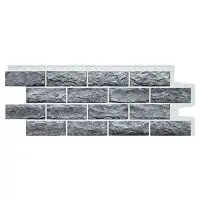 Фасадная панель Grand Line Колотый камень Design Plus Гранит с белым швом 992х392 мм