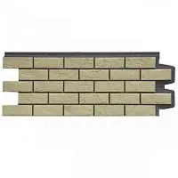 Фасадная панель Grand Line Состаренный кирпич Design Plus Ваниль с темно-бежевым швом 995х390 мм