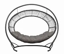 Подвесное кресло Диоген чёрное, серая подушка