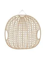 Подвесное кресло ДЛЯ ДВОИХ ЛЮКС, с ротангом, бежевое (БЕЗ СТОЙКИ, БЕЗ ПОДУШКИ)