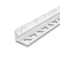 Раскладка внутренняя для плитки 10 мм 2,5м "Идеал", Мрамор белый