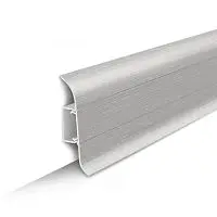 Плинтус напольный с центральной планкой 55мм 2,2м "Идеал Классик", 186 Алюминий