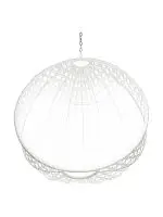 Подвесное кресло КРУГ ЛЮКС с ротангом, белый (БЕЗ СТОЙКИ, БЕЗ ПОДУШКИ)