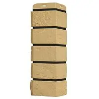 Угол наружный Grand Line Состаренный кирпич Design Plus Ваниль с черным швом 390х120х120 мм