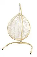 Подвесное кресло КАПЛЯ с ротангом бежевое (БЕЗ ПОДУШКИ)