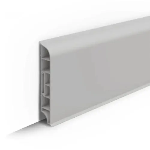 Плинтус напольный округлый 80мм 2,2м "Идеал Дюра", 002 Светло-серый - купить в интернет-магазине Diopt.ru