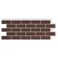 Фасадная панель Grand Line Состаренный кирпич Design Plus Каштан с белым швом 995х390 мм