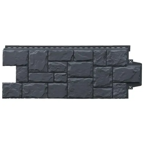 Фасадная панель Grand Line Крупный камень Classic Графит 982х383 мм - купить в интернет-магазине Diopt.ru