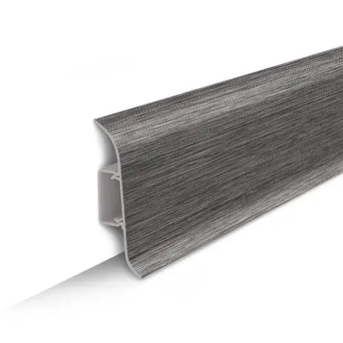 Плинтус напольный с центральной планкой 55мм 2,2м "Идеал Классик", 187 Алюминий темный - купить в интернет-магазине Diopt.ru