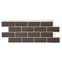 Фасадная панель Grand Line Колотый камень Design Plus Каштан с белым швом 992х392 мм