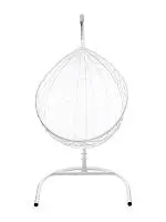 Подвесное кресло КАПЛЯ с ротангом белое (БЕЗ ПОДУШКИ)