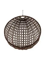 Подвесное кресло КРУГ ЛЮКС с ротангом, коричневый (БЕЗ СТОЙКИ, БЕЗ ПОДУШКИ)