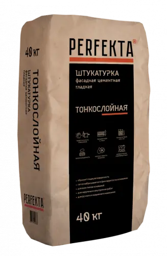 Штукатурка фасадная гладкая Тонкослойная МН, 40 кг - купить в интернет-магазине Diopt.ru