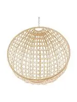 Подвесное кресло КРУГ ЛЮКС с ротангом, бежевое (БЕЗ СТОЙКИ, БЕЗ ПОДУШКИ)