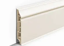 Плинтус напольный фигурный 80мм 2,2м "Идеал Дюра", 033 Кремово-белый