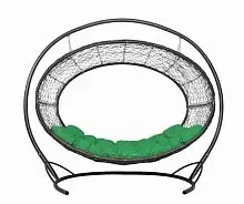 Подвесное кресло Диоген чёрное, зелёная подушка