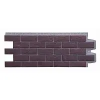 Фасадная панель Grand Line Состаренный кирпич Design Plus Кофе с темно-бежевым швом 995х390 мм