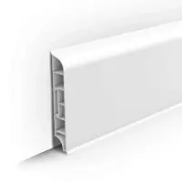 Плинтус напольный округлый 80мм 2,2м "Идеал Дюра", 001 Белый