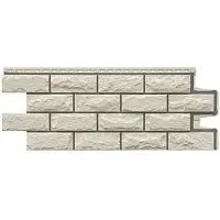 Фасадная панель Grand Line Колотый камень Design Молочный со швом RAL 7006 992х392 мм