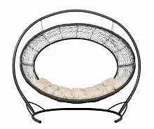 Подвесное кресло Диоген чёрное, бежевая подушка