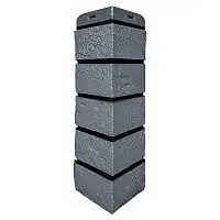 Угол наружный Grand Line Состаренный кирпич Design Графит со швом RAL 9005 390х120х120 мм