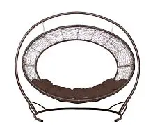 Подвесное кресло Диоген коричневое, коричневая подушка