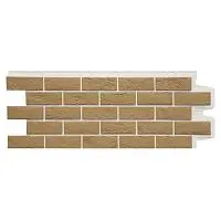 Фасадная панель Grand Line Состаренный кирпич Design Plus Солома с белым швом 995х390 мм