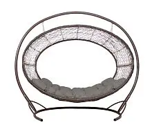 Подвесное кресло Диоген коричневое, серая подушка