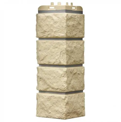 Угол наружный Grand Line Колотый камень Design Бежевый со швом RAL 7004 392х153х153 мм - купить в интернет-магазине Diopt.ru