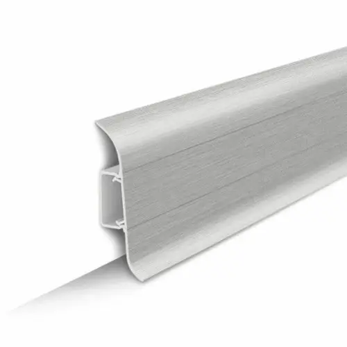 Плинтус напольный с центральной планкой  85мм  2,2м "Идеал Классик", 186 Алюминий - купить в интернет-магазине Diopt.ru