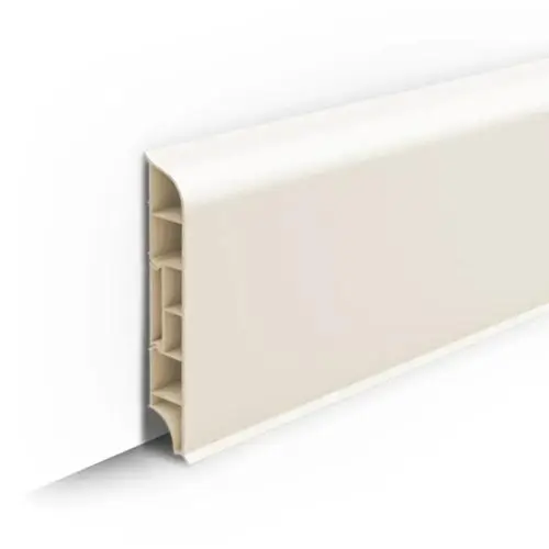 Плинтус напольный округлый 80мм 2,2м "Идеал Дюра", 033 Кремово-белый - купить в интернет-магазине Diopt.ru