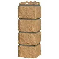 Угол наружный Grand Line Колотый камень Design Песочный со швом RAL 7006 392х153х153 мм