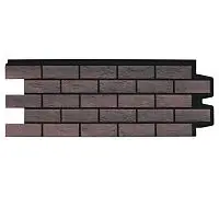 Фасадная панель Grand Line Состаренный кирпич Design Plus Кофе с черным швом 995х390 мм