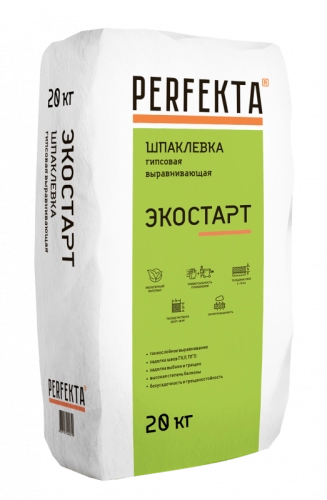 Шпаклевка гипсовая Perfekta ЭкоСтарт 20 кг - купить в интернет-магазине Diopt.ru