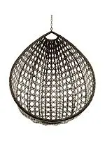 Подвесное кресло КАПЛЯ ЛЮКС с ротангом, коричневый (БЕЗ СТОЙКИ, БЕЗ ПОДУШКИ)