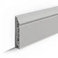 Плинтус напольный фигурный 80мм 2,2м "Идеал Дюра", 002 Светло-серый