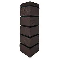 Угол наружный Grand Line Состаренный кирпич Design Шоколадный со швом RAL 9005 390х120х120 мм