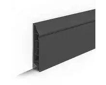 Плинтус напольный фигурный 80мм 2,2м "Идеал Дюра", 093 Графит