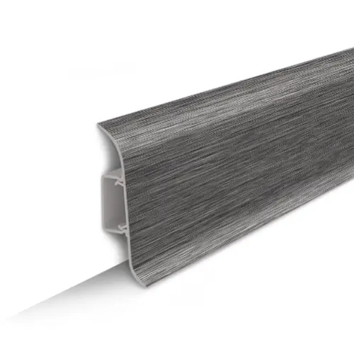 Плинтус напольный с центральной планкой  85мм  2,2м "Идеал Классик", 187 Алюминий темный - купить в интернет-магазине Diopt.ru