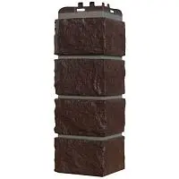 Угол наружный Grand Line Колотый камень Design Шоколадный со швом RAL 7006 392х153х153 мм