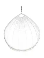 Подвесное кресло КАПЛЯ ЛЮКС с ротангом, белый (БЕЗ СТОЙКИ, БЕЗ ПОДУШКИ)