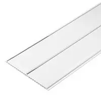 Панель ПВХ двухсекционная белая хром 