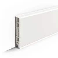 Плинтус напольный прямоугольный 80мм 2,2м "Идеал Дюра", 037 Молочно-белый