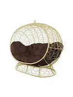 Диван УЛЕЙ на ножках с ротангом бежевый, коричневая подушка