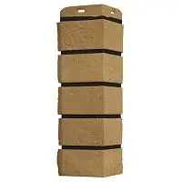 Угол наружный Grand Line Состаренный кирпич Design Plus Солома с черным швом 390х120х120 мм