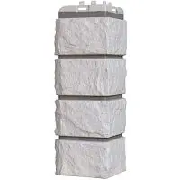 Угол наружный Grand Line Колотый камень Design Молочный со швом RAL 7006 392х153х153 мм